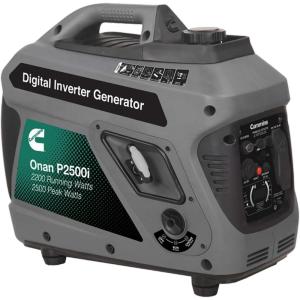 image:imageCummins Onan P2500i Inverter Generator 2500 Peak2200 Running Watts UltraQuiet 52 dBA Portable Gas Powered Parallel Ready 10hr Runtime Lightweight 48 lbs RV amp Camping CARBEPA Compliant