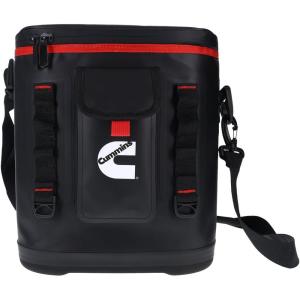image:imageCummins Portable Soft Cooler Bag CMN34718 12Can DoubleLaminated Insulated Cooler with Strap 48Hour Ice Retention Adult Insulated Thermal Bag for Work Camp Beach  Black