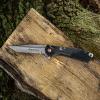 image:imageCummins Serrated Edge Folding Pocket Knife 4Inch Tanto Blade CMN4724 with Liner Lock Lightweight Utility Knife  Black