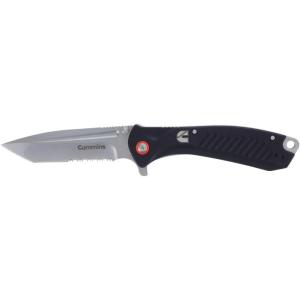 image:imageCummins Serrated Edge Folding Pocket Knife 4Inch Tanto Blade CMN4724 with Liner Lock Lightweight Utility Knife  Black