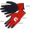 image:imageCummins Red Latex Dipped Palm Gloves  Textured Work Gloves Large Gardening Construction FarmingRed