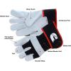 image:imageCummins Split Leather Palm Gloves CMN35150  Mens Leather Work Gloves Heavy Duty Warehouse Gloves for Men with Safety Cuff and Leather Palm  Large White and BlackLarge