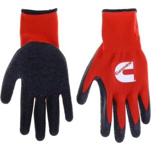 image:imageCummins Red Latex Dipped Palm Gloves  Textured Work Gloves Large Gardening Construction FarmingRed