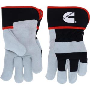 image:imageCummins Split Leather Palm Gloves CMN35150  Mens Leather Work Gloves Heavy Duty Warehouse Gloves for Men with Safety Cuff and Leather Palm  Large White and BlackLarge
