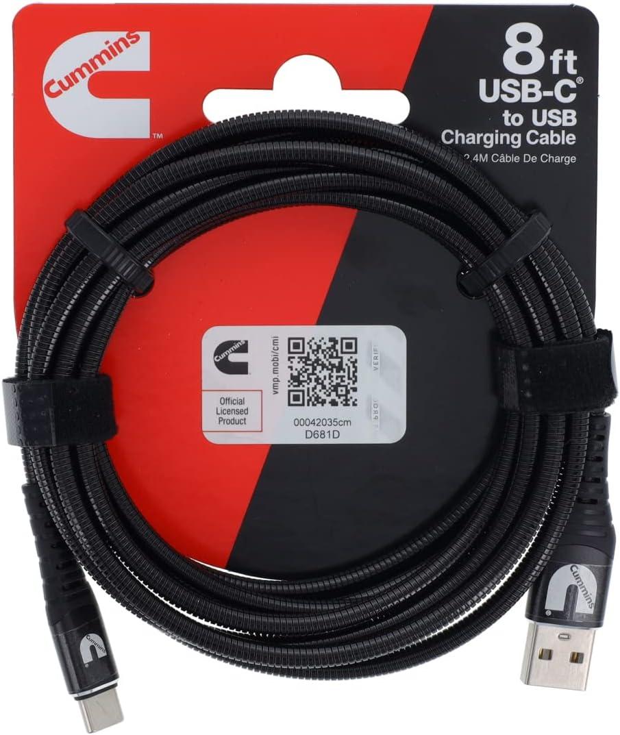 image:imageCummins Android Compatible Charger Cord Type C 8ft Metal Braided CA Cable CMN50298 Feet Long8 Feet