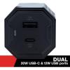 image:imageCummins USBC Fast Charging Wall Charger 32W Dual Port Type C Power CMN5045 Black