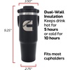 image:imageCummins CMN35401 2 in 1 Tumbler with Flip Lid and Straw 30Ounce Tumbler with Handle Stainless Steel Travel MugBlack