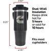 image:imageCummins CMN35402 2 in 1 Tumbler with Flip Lid and Straw 30Ounce Tumbler with Handle Stainless Steel Travel MugMetallic Gray
