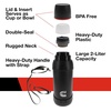 image:imageCummins CMNTHERMOSSS Large 2Liter Stainless Steel Insulated Water Bottle 67Ounce VacuumInsulated ThermalChrome and RedBlack