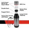 image:imageCummins CMNTHERMOSSS Large 2Liter Stainless Steel Insulated Water Bottle 67Ounce VacuumInsulated ThermalChrome and RedSilver