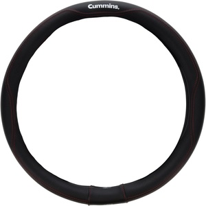 image:imageCummins CMN35389 Executive 18Inch Steering Wheel Cover Leather Semi Truck Interior Accessories for RV and Big RigBlack with Red Stitching