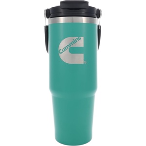 image:imageCummins CMN35400 2 in 1 Tumbler with Flip Lid and Straw 30Ounce Tumbler with Handle Stainless Steel Travel MugGreenGreen