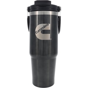image:imageCummins CMN35402 2 in 1 Tumbler with Flip Lid and Straw 30Ounce Tumbler with Handle Stainless Steel Travel MugMetallic Gray