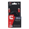 image:imageCummins USBC to Lightning Fast Charging Cable for Apple iPhone and iPad Braided Aramid Fiber 3ft Red and Black